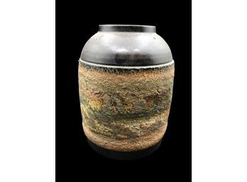 Vintage Earthy Pot Of Asian Origin And Markings