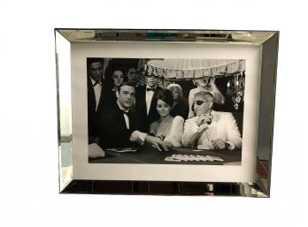 Beautifully Mirrored 34'x26' Frame Of B&W Photo From The  Sean Connery/ James Bond 007 Film Thunderball