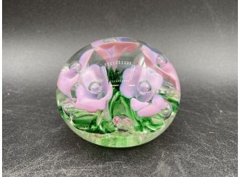 Gibson Floral Paperweight, 1984, Signed