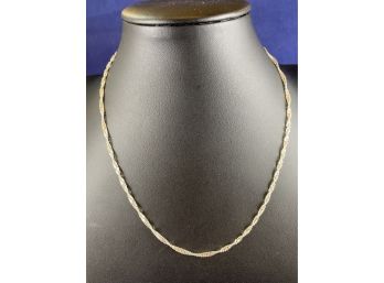 Sterling Silver Herringbone Twist Necklace, 16'