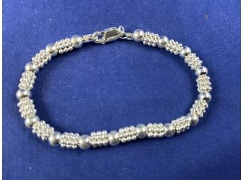 Sterling Silver Bead Bracelet, 6.75'