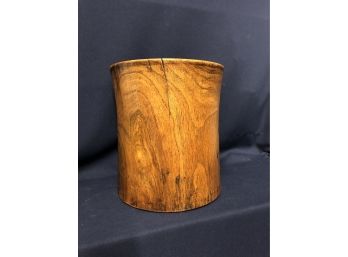 Wooden Vessel/planter Carved From A Tree Trunk