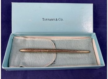 Tiffany & Co Sterling Silver Ladies Pen In Original Felt Bag And Box