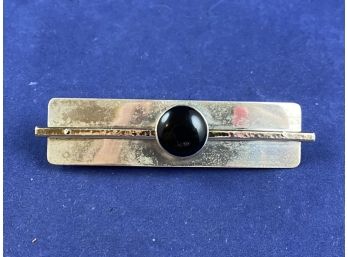 Sterling Silver And Black Onyx Barrette