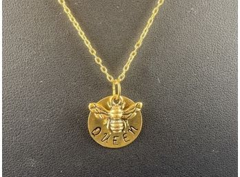 18K Yellow Gold Filled Queen Bee Necklace, 18'