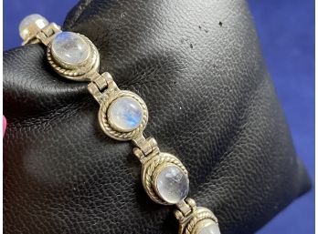 Sterling Silver & Blue Moonstone Bracelet, 7.75'