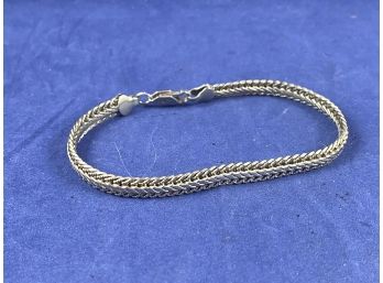 Sterling Silver Wheat Pattern Bracelet, 7.5'
