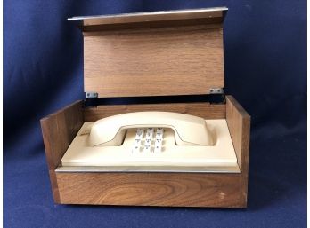 Collectible Vintage 1970s Western Electric Stowaway Phone In Wood Case