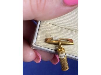 Vintage 14k Gold Judaical Jewish Mezuzah Pin Pendant, With Hebrew Paper Inside
