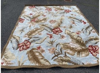 Rug Lot #11 Tropical Wool? With Cotton Backig Area Rug, 7' X 9'