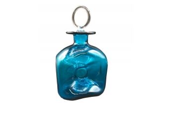 Vintage Blue Colored Glass Decanter