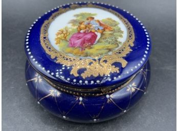 Limoge Round Hand Painted Box By L.F. Fine Porcelain Lot 2