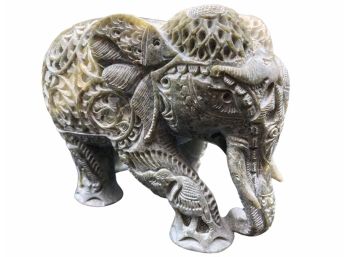 Intricate Soap Stone Sculpture Of An Elephant