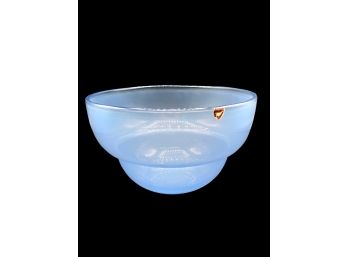 ORREFORS Sweden Glass Bowl In Misty Blue