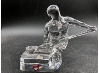 Orrefors Glass Sculpture Of  Ice Athlete