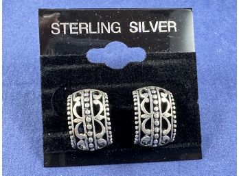 Sterling Silver Rectangular Earrings