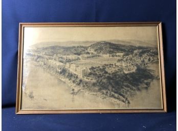 Vintage Lithograph Of The Campus Of West Point Military Academy