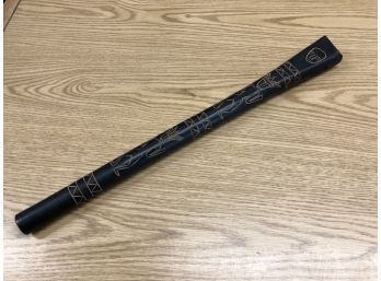 Black Stick Decorated With African Tribal Etched Figures
