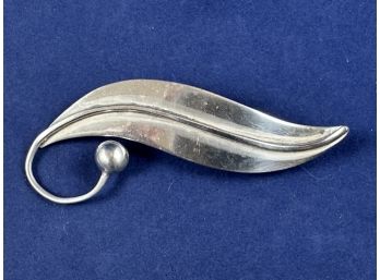 Sterling Silver Leaf Pin, Brooch