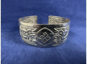Sterling Silver Astec Design Cuff Bracelet