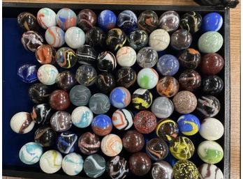 Marbles - Large Lot Of 74 Vintage Aggie Shooter Marbles