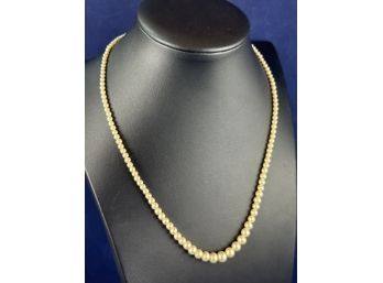 Vintage Gradulated Pearl Necklace With Sterling Silver Clasp, 18'