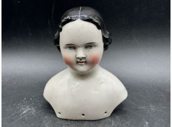 Lady Doll Bust Porcelain,  Marked On Inside