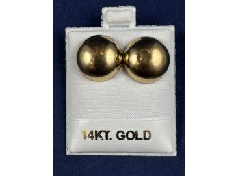 14K Yellow Gold Circle Earrings