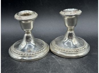 Gorham Pair Of Sterling Silver Weighted Candlestick Holders