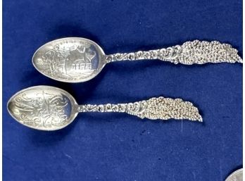 Pair Of Small Sterling Silver Spoon