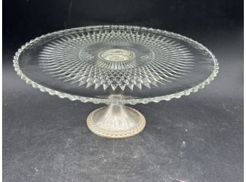 Sterling Silver Weighted Cake Plate With Glass Top