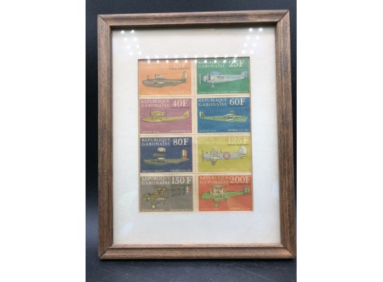 Framed Non-cancelled Postage Stamps Of Republique Gabonais