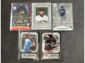 Lot Of 5 Baseball Cards, Alex Rodriguez, Ichiro, Babe Ruth, Mike Schmidt, Willie McCovey