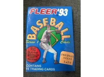 Unopened Pack Of Fleer '93 Series 1 Baseball Cards, Contains 15 Trading Cards