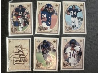 Lot Of 6 Football Cards, Walter Payton, 1975 Sweetness, 1971-1974 College Years & 1986 Superbowl