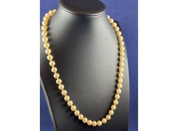 Lovely Strand Of Quality Faux Pearls With Lovely Clasp, Hand Knotted, 20'