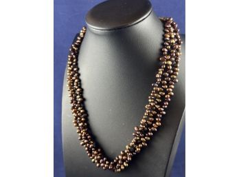 Triple Strand Fresh Water Copper Pearls, 12K Gold Filled Fittings, 19'