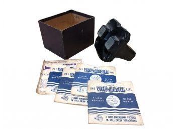 Vintage View Master With  Five (5) One-reel Slides Of 7 3D Pictures In Full-color Kodachrome