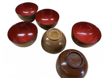 Six Asian Lacquered Bowls