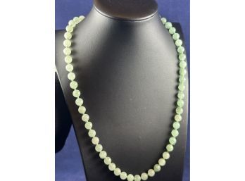 Hand Knotted Jade Bead Necklace, 28'