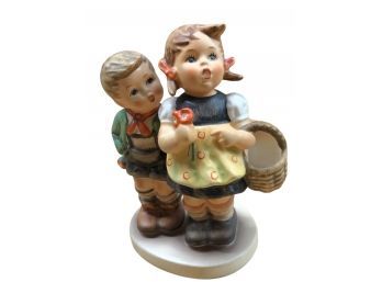 Hummel 'To Market' Figurine Boy Girl W/ Basket, #49
