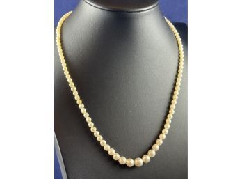 Vintage Gradulated Pearl Necklace With Sterling Silver Clasp, 18'