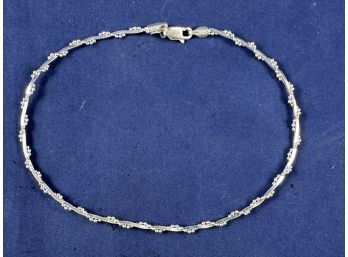 Sterling Silver Twisted Anklet, 9'