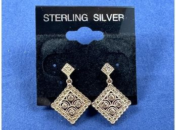 Yellow Gold Over Sterling Silver Earrings