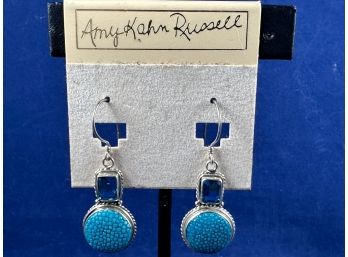 Amy Kahn Russel Sterling Silver Blue Topaz Earrings