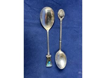 Sterling Silver Alaska Collectors Spoon & Abalone Silver Spoon