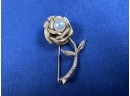 14K Yellow Gold Pearl Flower Pin Brooch