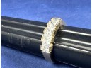 14K Yellow Gold And Diamonique Cubic Zirconia Ring, Size 8