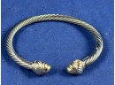 14K And Sterling Silver Cable Style Bracelet