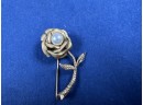 14K Yellow Gold Pearl Flower Pin Brooch